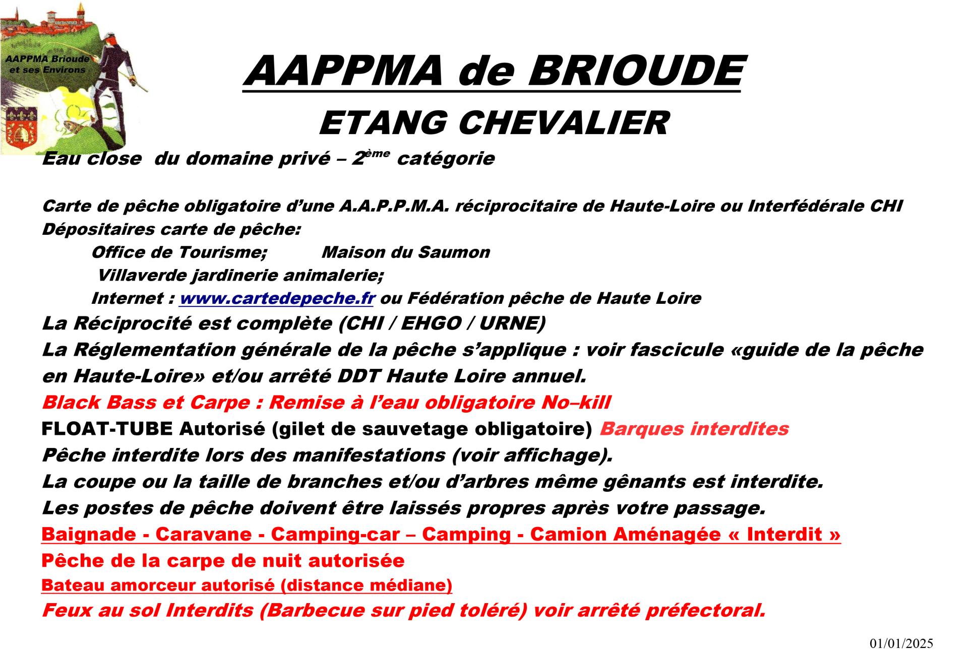 Brioude etang chevalier 2025